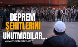 Zonguldak'ta madenciler deprem şehitlerini dualarla andı...
