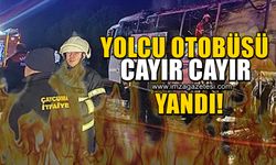 Zonguldak-Bartın yolunda yolcu otobüsü cayır cayır yandı!
