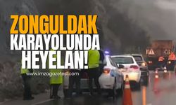 Zonguldak-Ereğli yolunda şiddetli yağışın ardından heyelan!