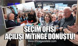 Sesli’nin seçim bürosunun açılışı mitinge döndü