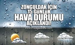 Zonguldak için 15 günlük hava durumu açıklandı!