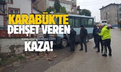 Karabük'te dehşet veren kaza! Minibüs bahçe duvarına çarptı!