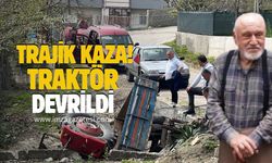 Zonguldak'ta trajik kaza! Traktör çeşmesinin üstüne devrildi!