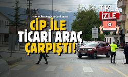 Cip ile Hafif Ticari Araç Çarpıştı!