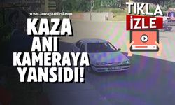 Otomobil ile motosikletin çarpıştığı kaza anı kamerada!