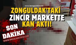 Zonguldak’ta bulunan zincir markette korkunç kaza!