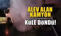 Alev alan kamyon küle döndü!