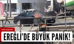 Ereğli'de Otomobil Yangını Paniği: Olay Yerinden İlk Detaylar