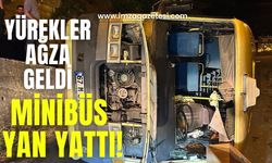 Kozlu’da kaza! Minibüs devrildi