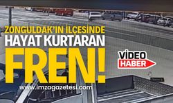 Hayat kurtaran fren! Zonguldak'ın ilçesinde kazadan acı frenle kurtulma anı güvenlik kamerasında...