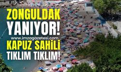 Zonguldak'ta Kapuz Plajında Denizin Soğukluğuna Rağmen Kalabalık!