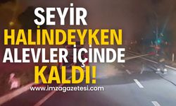 Yolda bir anda alevler içinde kaldı!