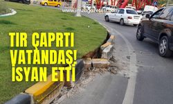 Refüje çarptı, yoluna devam etti!