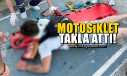 Çaycuma'da feci kaza! Motosikletle takla attı