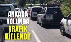 Ankara yolunda çalışma! Trafik kitlendi