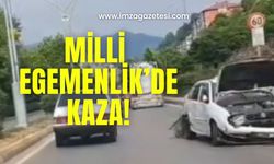 Beton mikserle otomobil,çarpıştı!