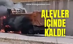 Zonguldak-Ankara yolunda olay! Alev topuna döndü