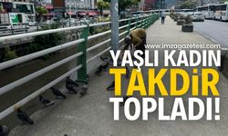 Helal Olsun: Zonguldak’ta Yaşlı Kadının Kuşlara Ekmek Vermesi Takdir Topladı