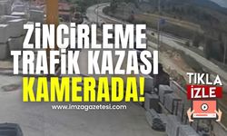 Zincirleme trafik kazası kameraya yansıdı!