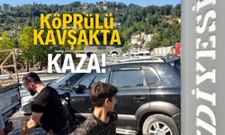 Köprülü kavşakta kaza!