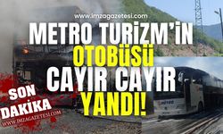 Metro Turizm Yolcu Otobüsü Cayır Cayır Yandı!