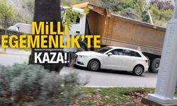 Milli Egemenlik'te kaza! Otomobil ile hafriyat kamyonu çarpıştı...