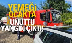 Yemeği ocakta unuttu yangın çıktı!