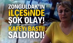 Zonguldak'ın ilçesinde şok olay! Kafeyi bastı anne ve oğluna saldırdı!