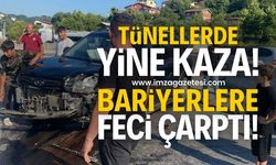 Zonguldak'ın Teoman Duralı Tünelleri'nde Kaza: Sürücü bariyerlere çarptı