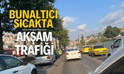 Zonguldak’ta bunaltıcı sıcakta hafta sonu trafiği!