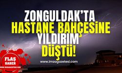 Zonguldak'ta Hastane Bahçesine Yıldırım Düştü!