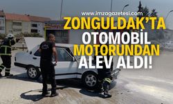 Zonguldak'ta seyir halindeki otomobil motorundan alev aldı!