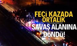 6 aracın karıştığı kazada ortalık savaş alanına döndü!