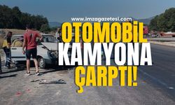 Bolu'da Otomobil Süt Kamyonuna Çarptı!