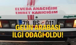 Gelin arabası ilgi odağı oldu! Gören telefonlara sarıldı