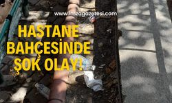 Hastane bahçesinde tepki çeken görüntü!