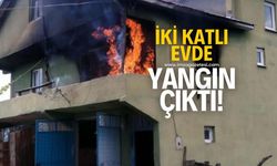 İki katlı evde yangın!