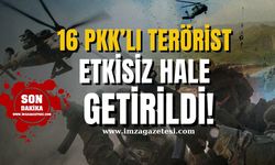 Irak’ın Kuzeyinde 16 PKK'lı Terörist Etkisiz Hale Getirildi!