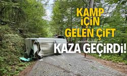 Kamp için gelen çift kaza geçirdi!