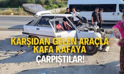 Karşı yönden gelen araçla kafa kafaya çarpıştılar! Yaralılar var