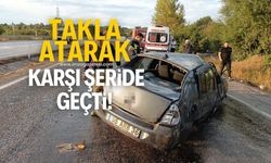 Kastamonu-Karabük yolunda feci kaza! Takla atarak karşı şeride geçti