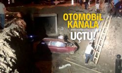 Kontrolden çıkan otomobil kanala uçtu!