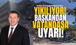 O Bina Yıkılıyor! Başkan Özcan Ulupınar'dan Vatandaşlara Uyarı!