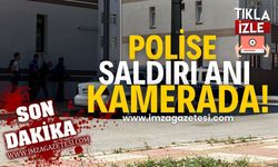 Polis memurlarına saldırı anı kameraya yandı!