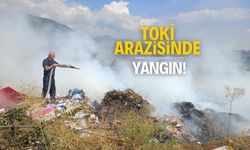 TOKİ arazisinde yangın çıktı!