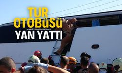 Tur otobüsü yan yattı! 43 kişi için operasyon yapıldı...