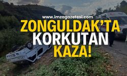 Zonguldak'ta trafik kazası! Sürücü yola fırladı