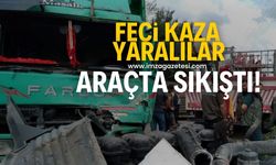 Beton mikseriyle kamyon çarpıştı yaralılar araçta sıkıştı!