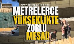 Ekmek parası için metrelerce yükseklikte zorlu mesai!