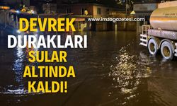 Şok şok! Devrek durakları sular altında kaldı